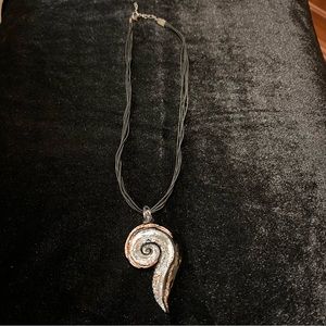 Black and Brown Swirl -shaped Handcrafted Pendant